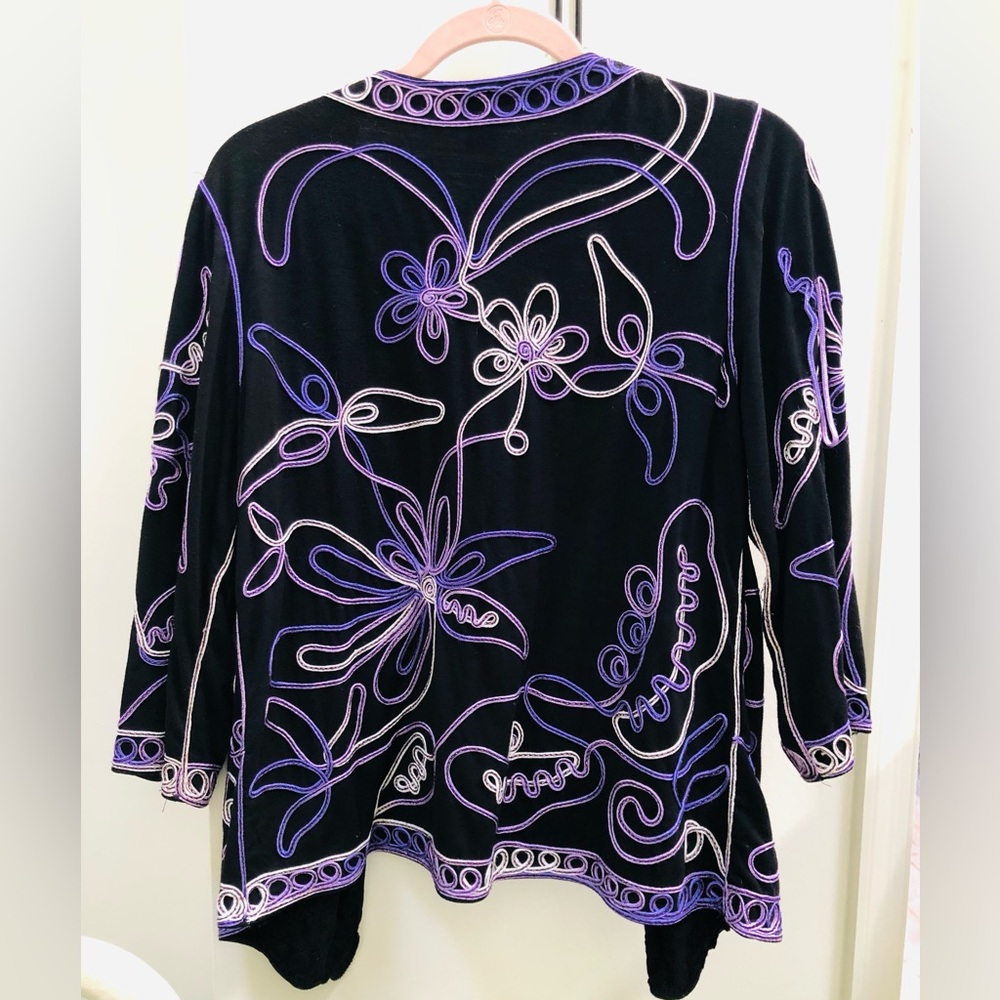 Chico Style Black and Purple Cardigan - Picture 5 of 6